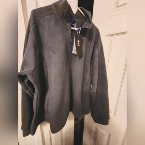 Kaider 3XL soft charcoal grey Jacket zippered fleece pullover With Pocket